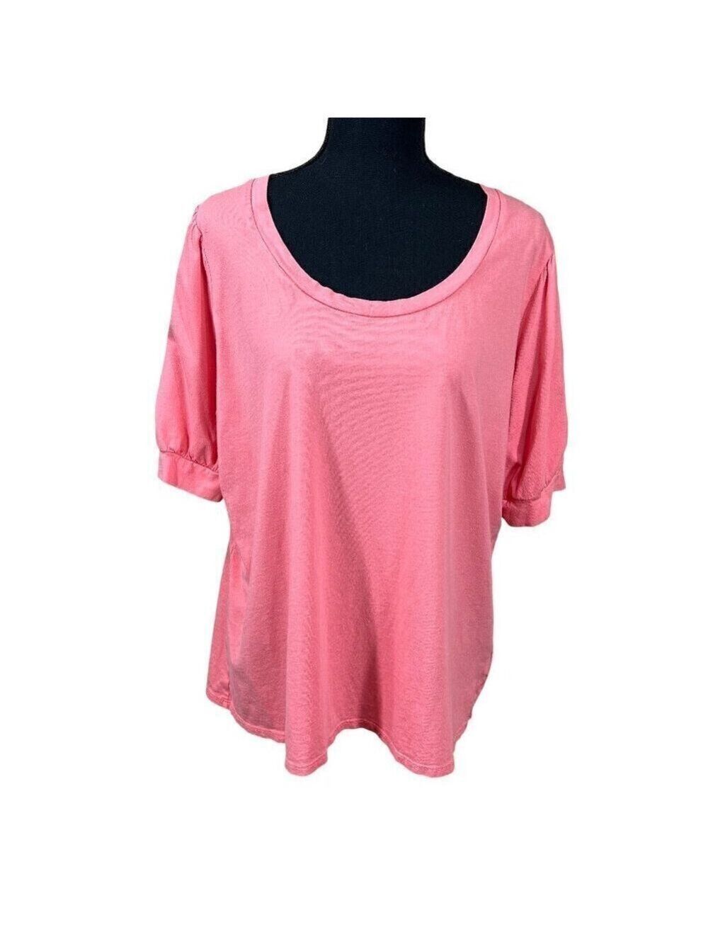 Time & Tru Pink Short Sleeve Pullover Top Size XXL
